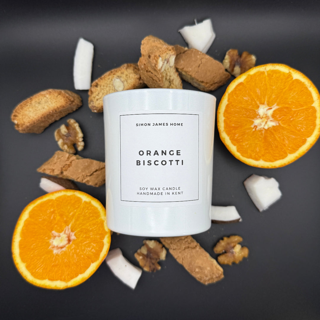 Orange Biscotti Handmade Soy Wax Candle - Simon James Home