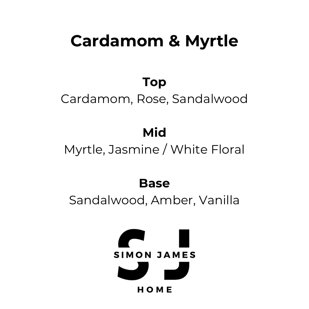 Cardamom & Myrtle Handmade Soy Wax Candle - Simon James Home