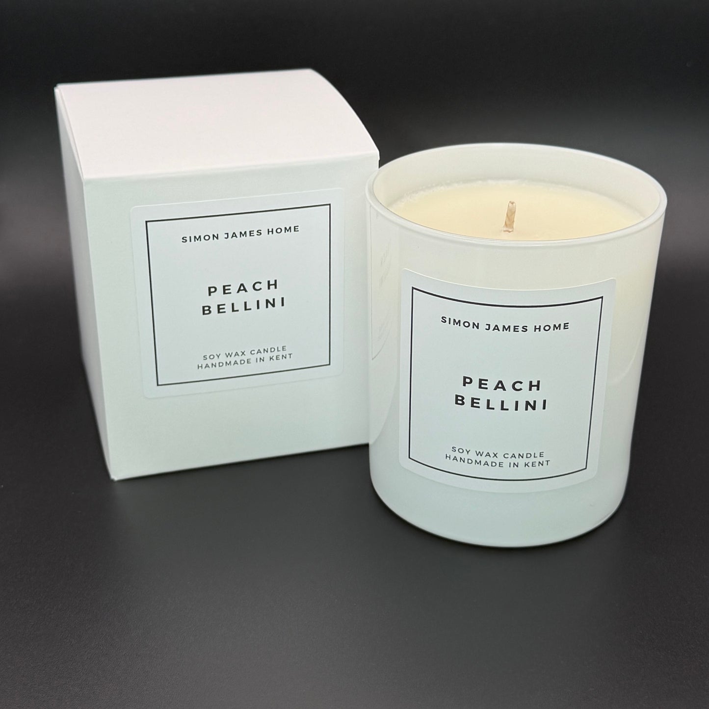 Peach Bellini Soy Wax Candle, Cocktail Candle, Peach Fruity Candle - Simon James Home