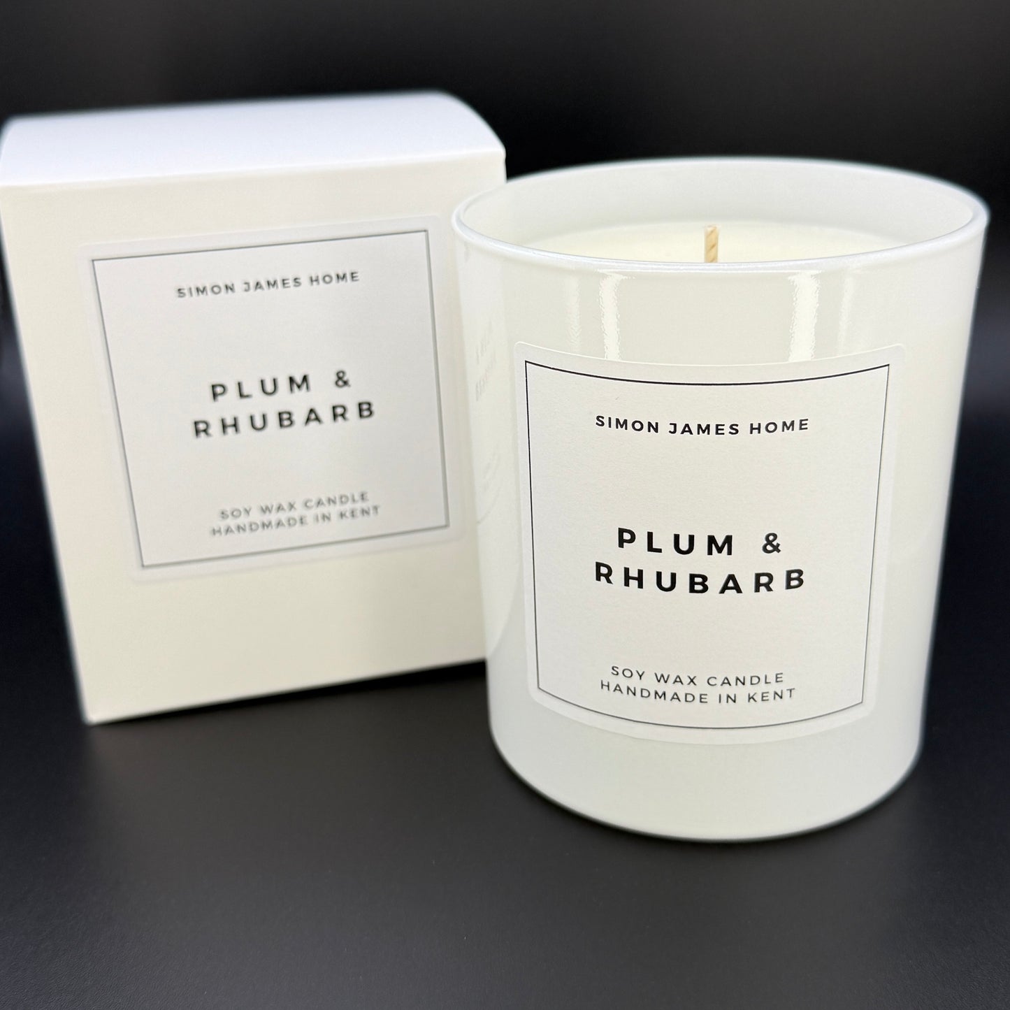Plum & Rhubarb Handmade Soy Wax Candle - Simon James Home