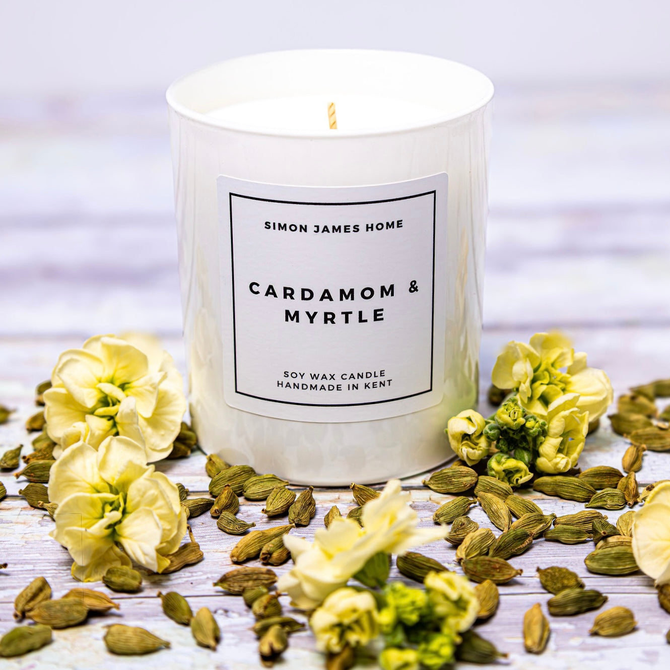 Cardamom & Myrtle Handmade Soy Wax Candle - Simon James Home