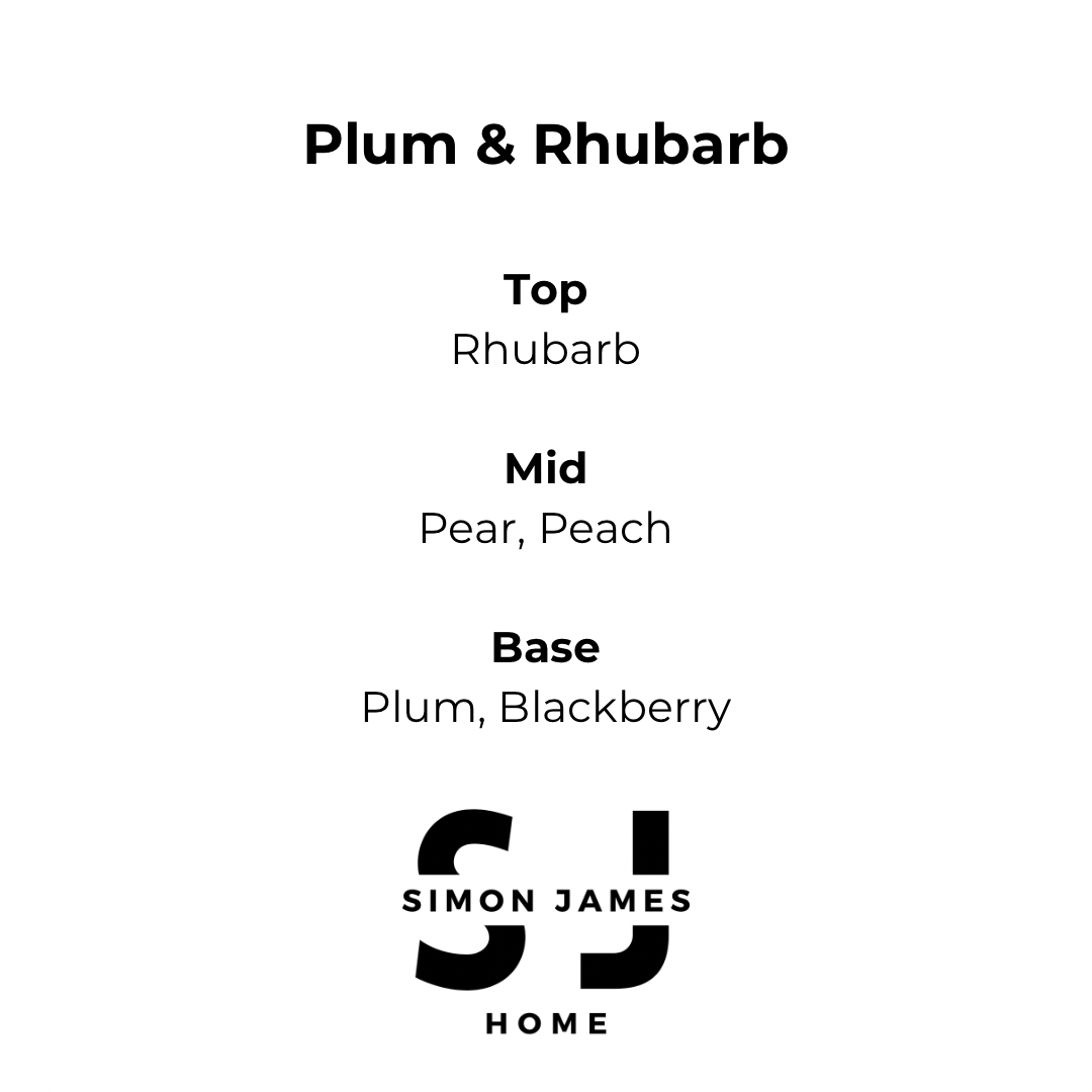 Plum & Rhubarb Handmade Soy Wax Candle - Simon James Home