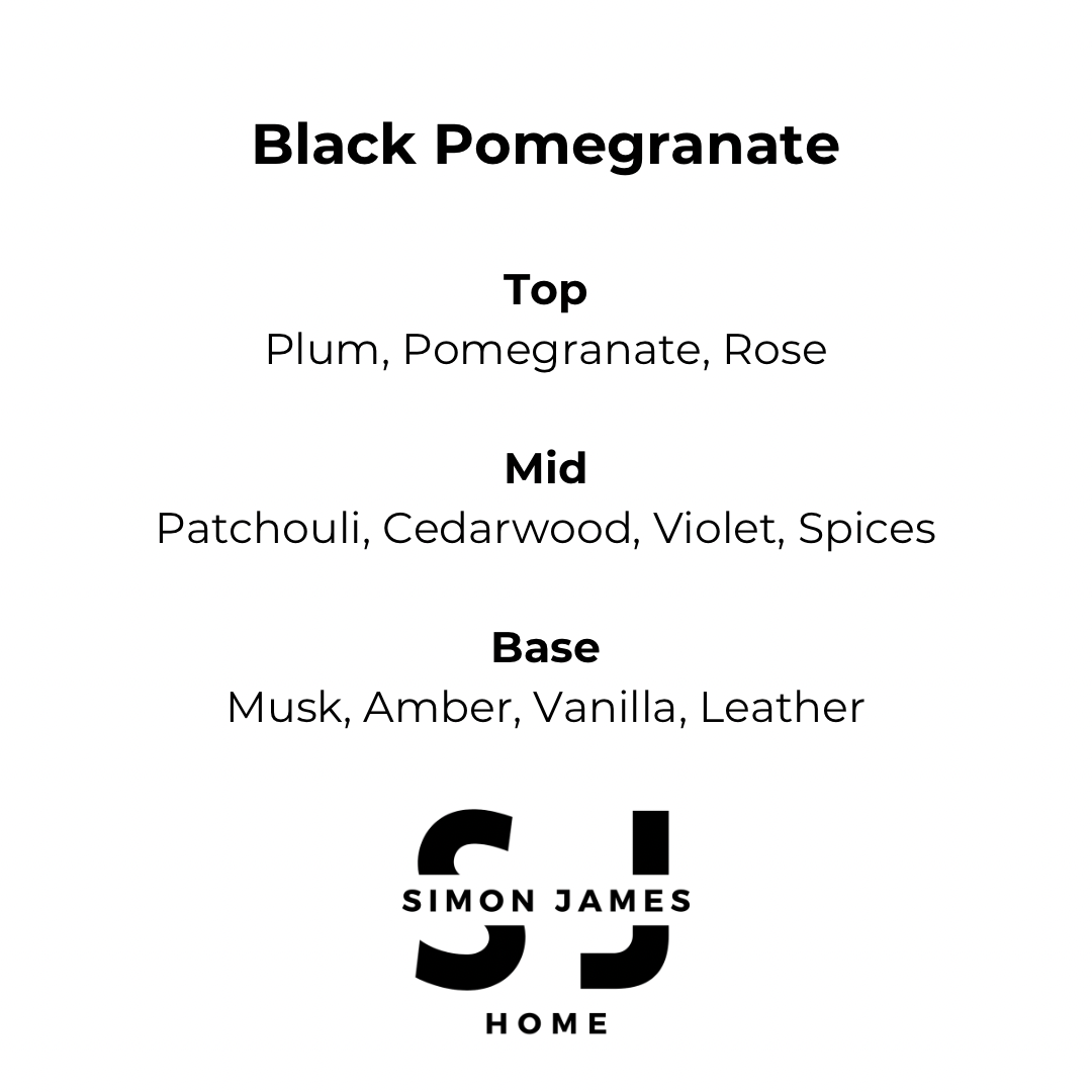 Black Pomegranate Handmade Soy Wax Candle - Simon James Home