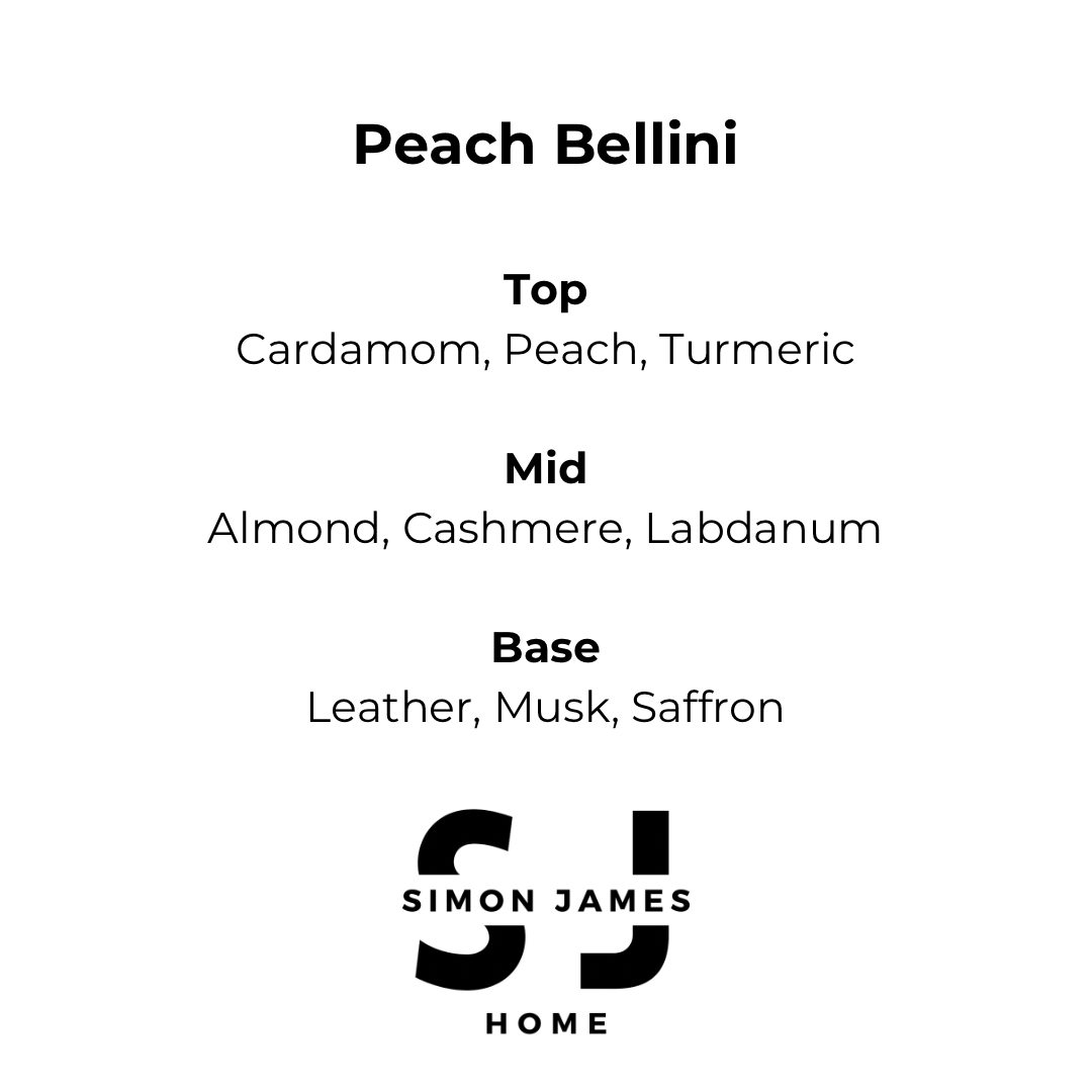 Peach Bellini Soy Wax Candle, Cocktail Candle, Peach Fruity Candle - Simon James Home