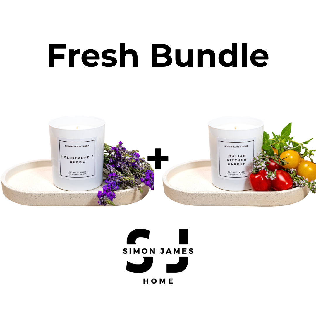 Fresh Candle Bundle - Italian Kitchen Garden & Heliotrope & Suede - Simon James Home