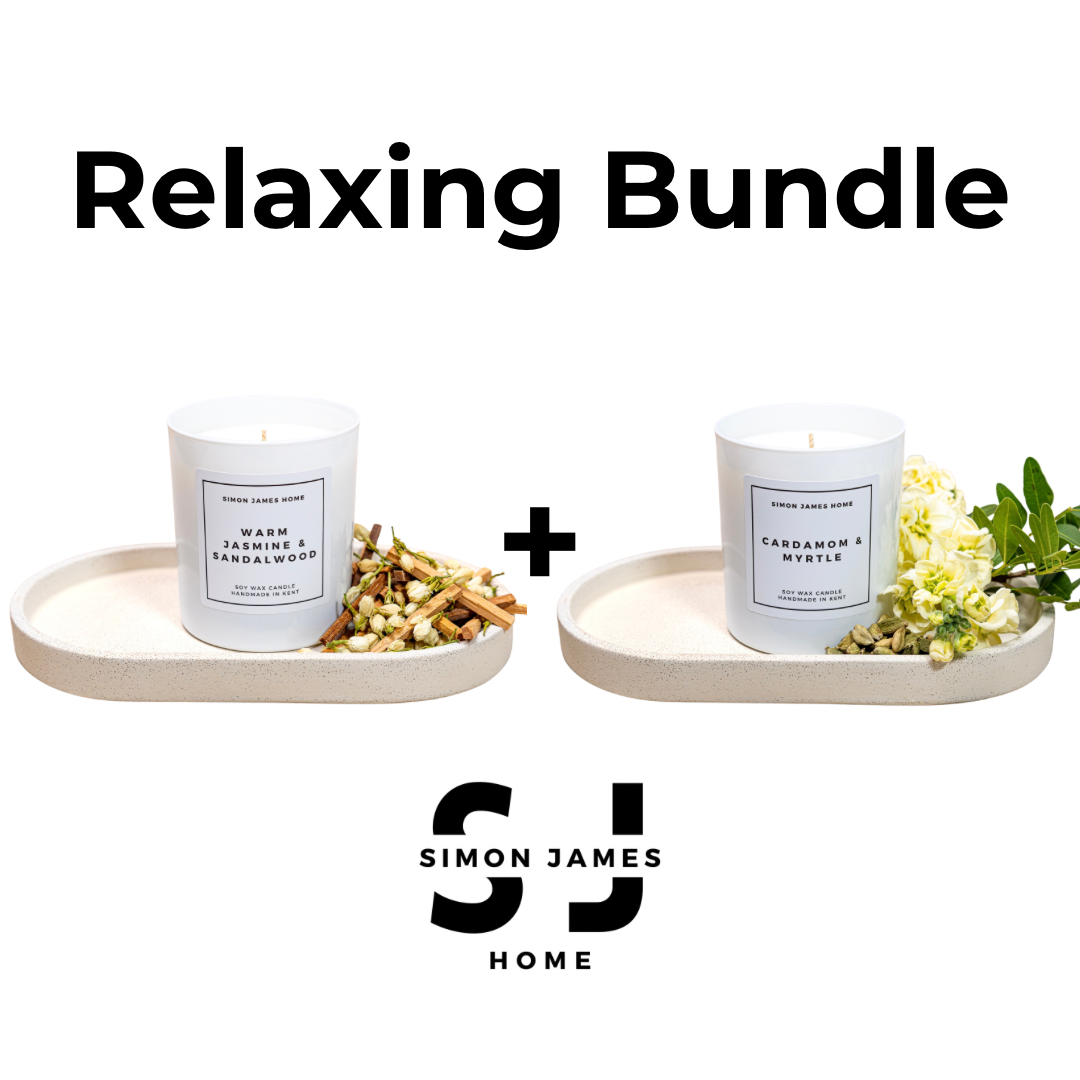 Relaxing Candle Bundle - Cardamom & Myrtle + Warm Jasmine & Sandalwood - Simon James Home