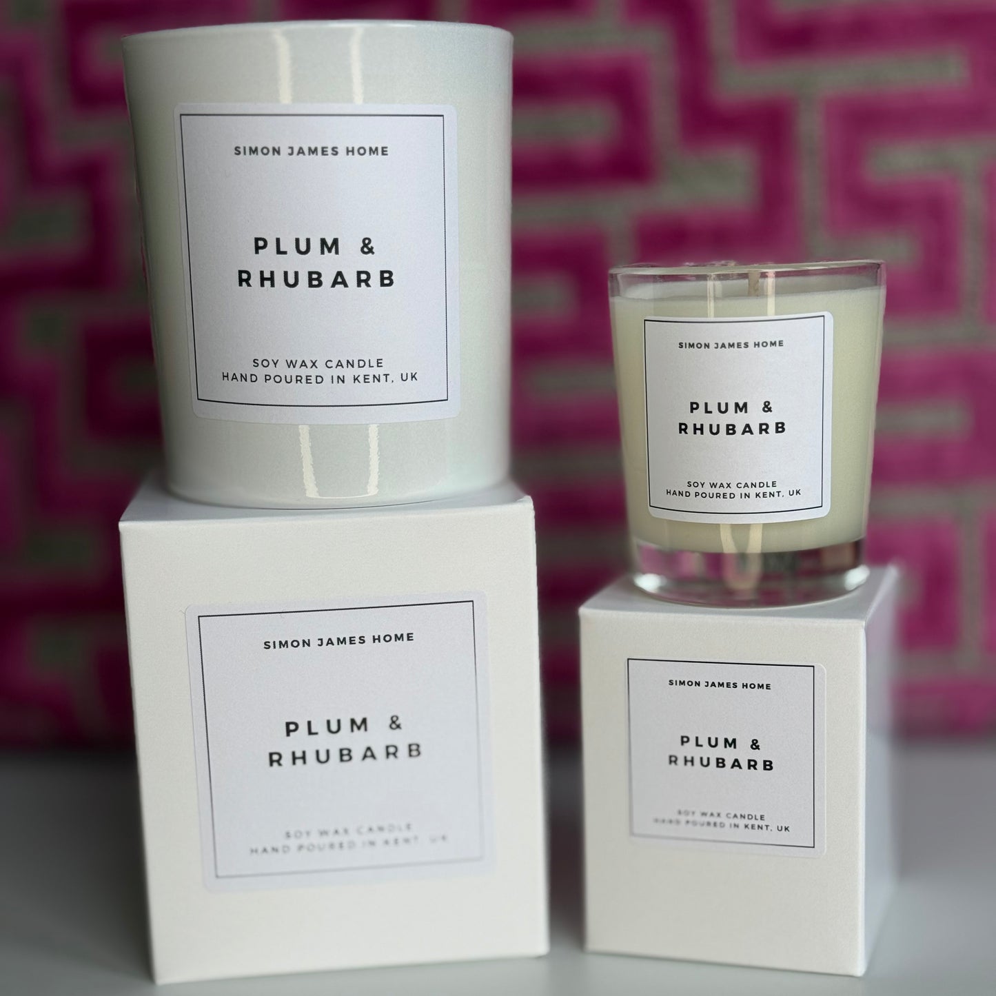 Plum & Rhubarb Handmade Soy Wax Candle - Simon James Home