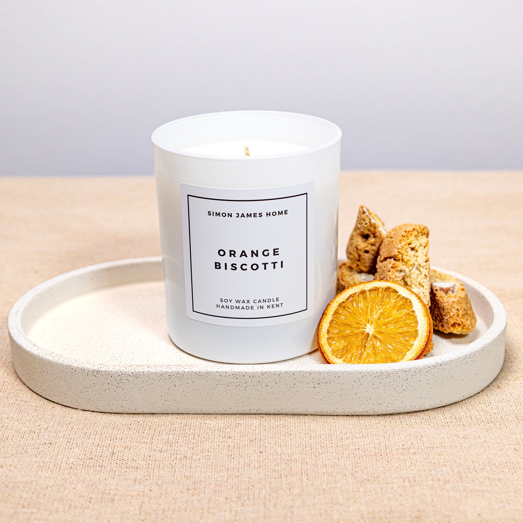 Orange Biscotti Candle - Handmade Soy Wax | Simon James Home