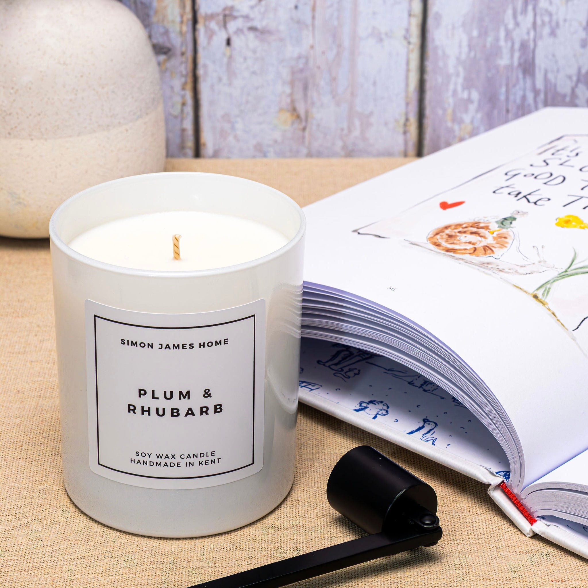 Plum & Rhubarb Handmade Soy Wax Candle - Simon James Home