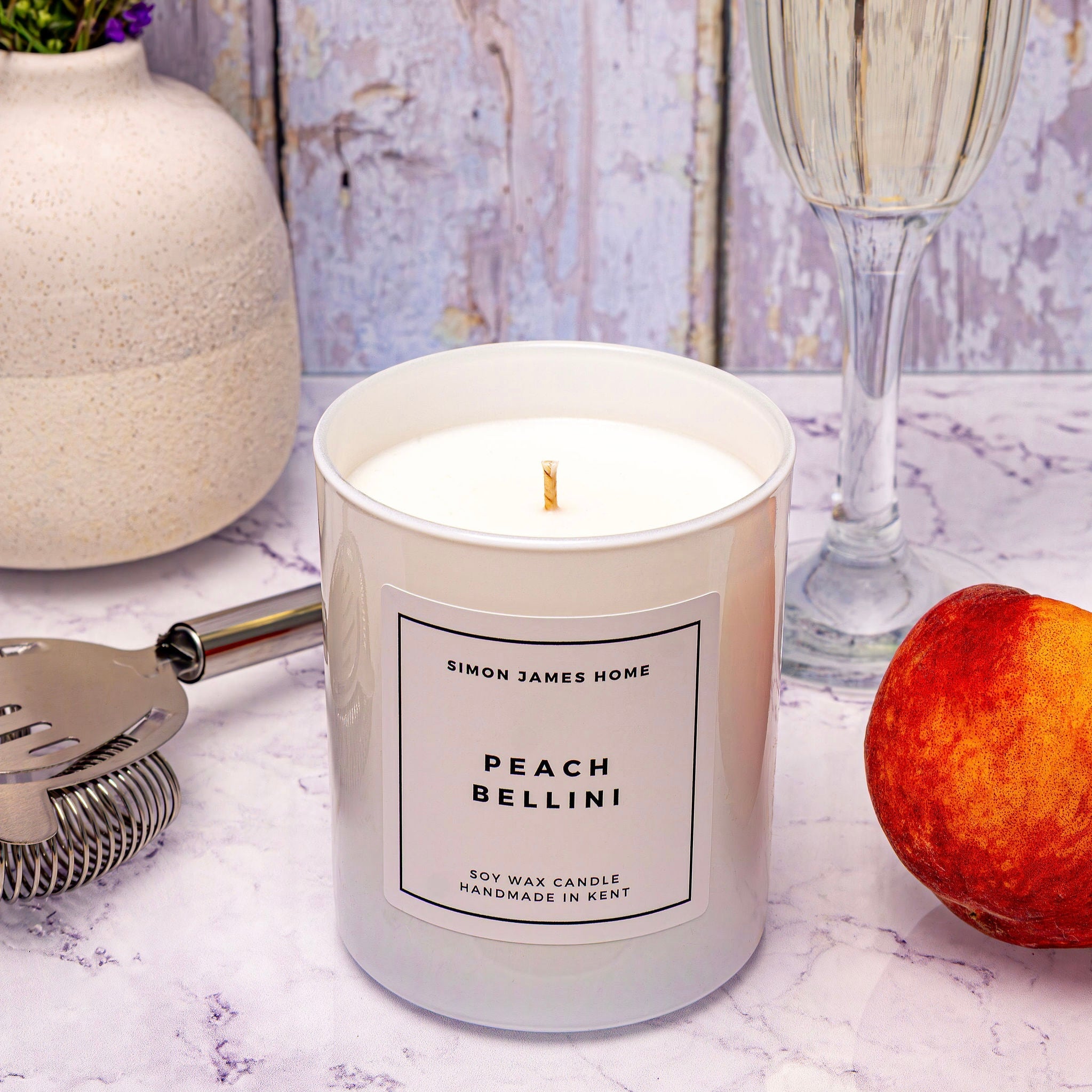 Peach Bellini Handmade Soy Wax Candle - Simon James Home