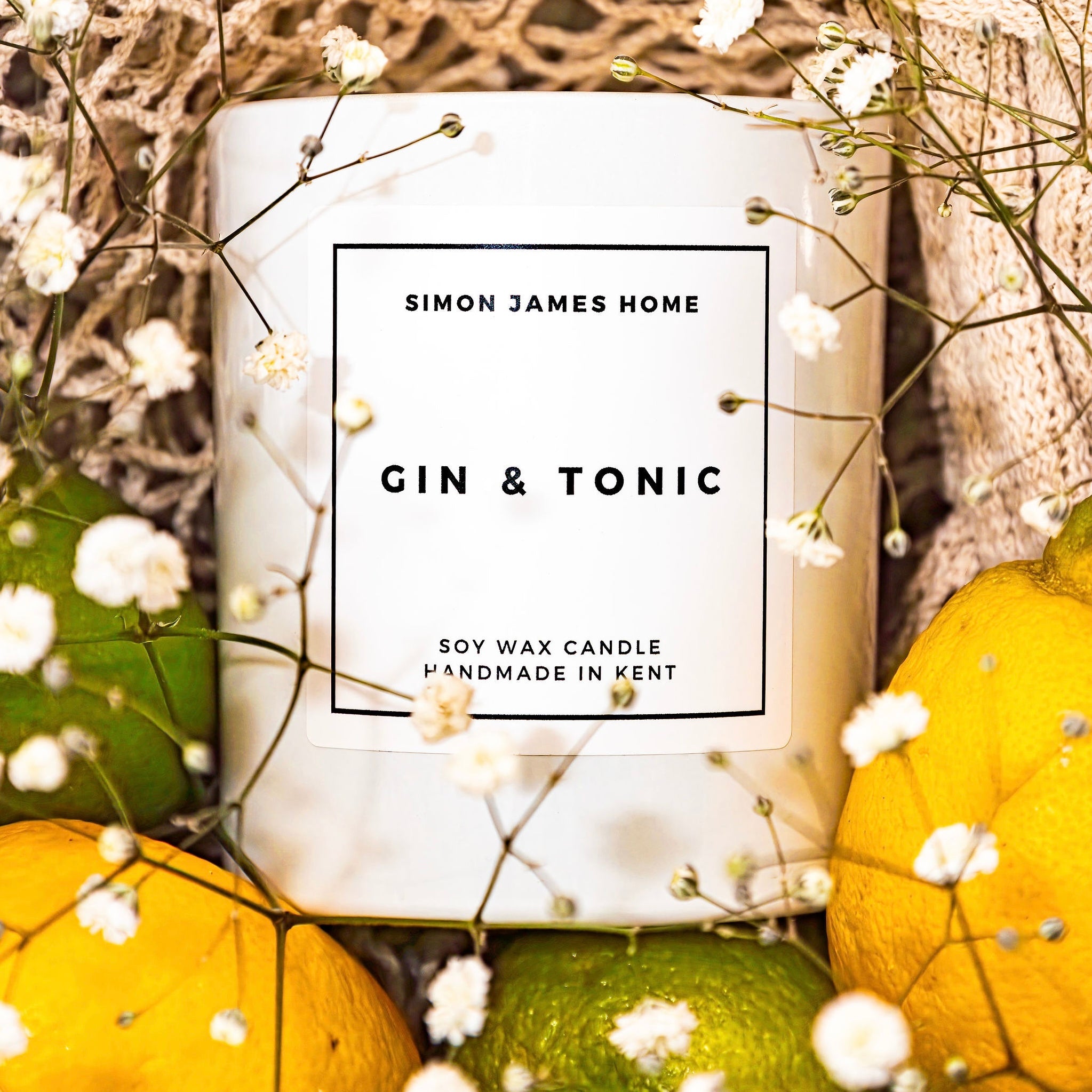Gin & Tonic Handmade Soy Wax Candle - Simon James Home
