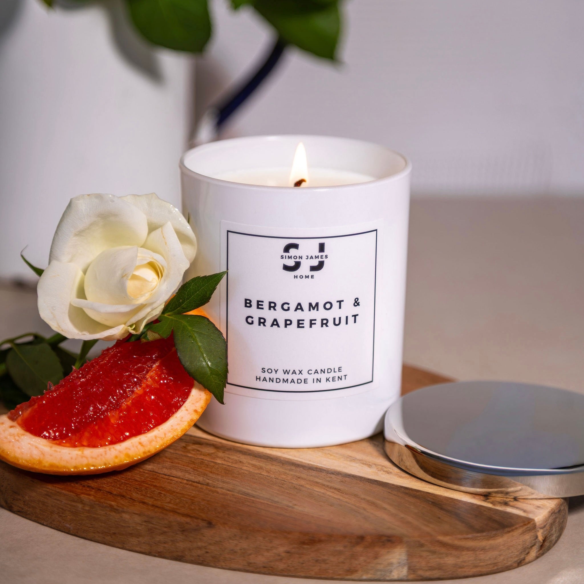 Bergamot & Grapefruit Candle - Luxury Soy Wax - Simon James Home
