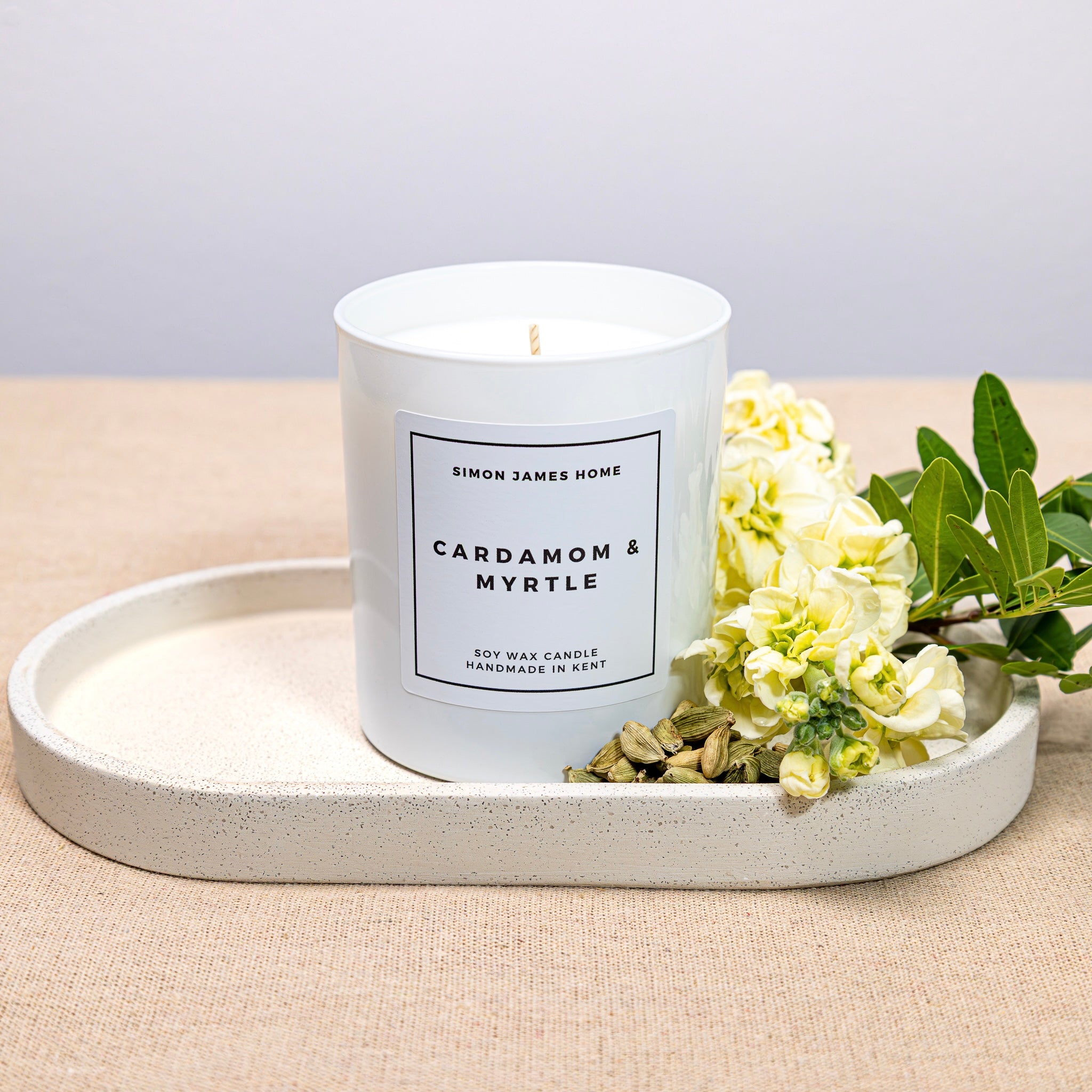 Cardamom & Myrtle Handmade Soy Wax Candle - Simon James Home