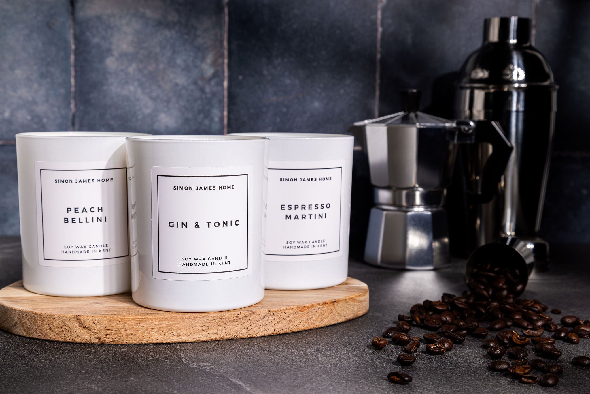 Cocktail Candle Bundle - Espresso Martini, Gin & Tonic and Peach Bellini - Simon James Home