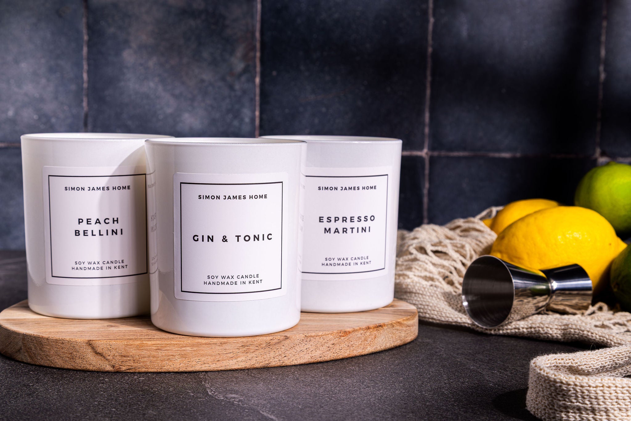 Cocktail Candle Bundle - Espresso Martini, Gin & Tonic and Peach Bellini - Simon James Home
