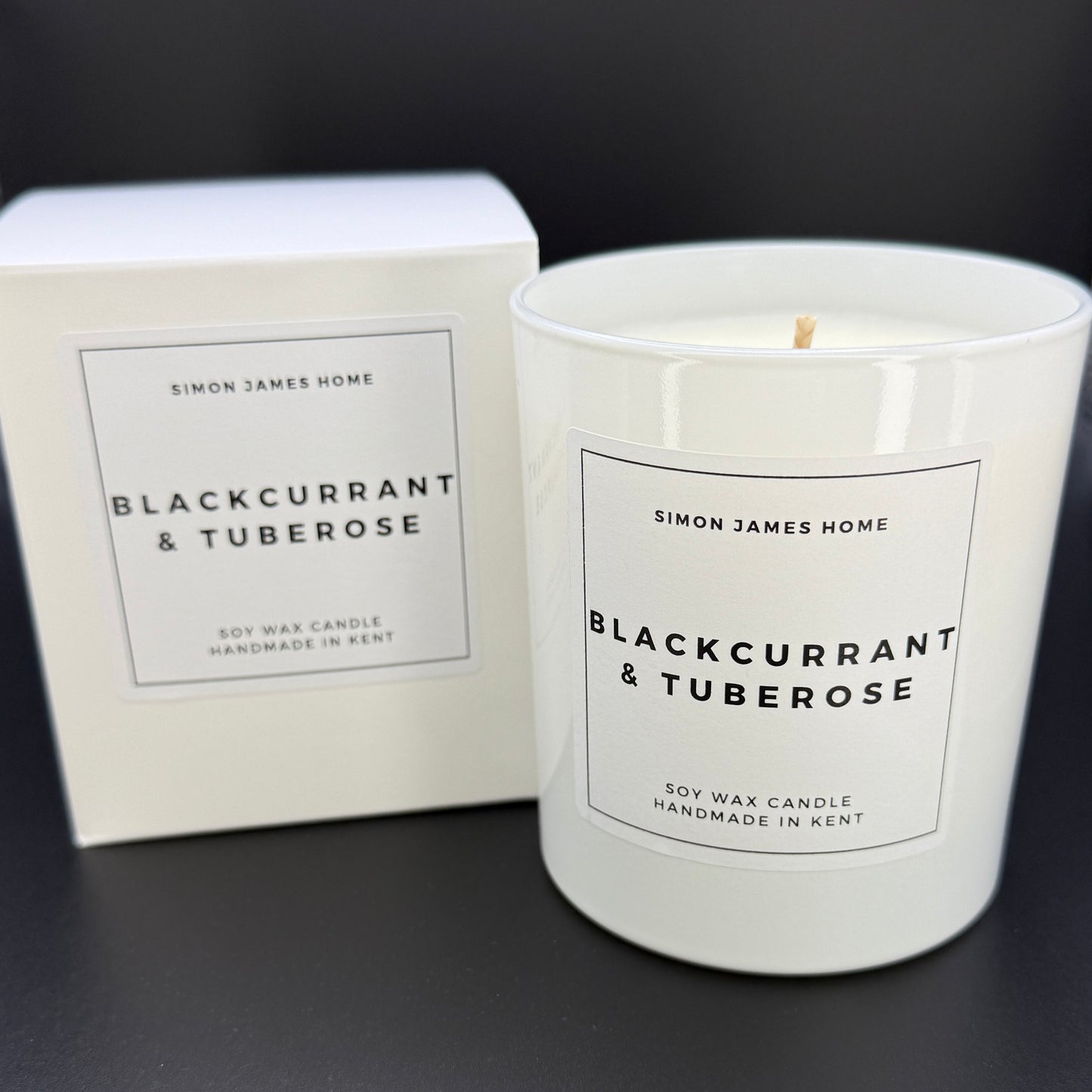 Blackcurrant & Tuberose Handmade Soy Wax Candle - Simon James Home