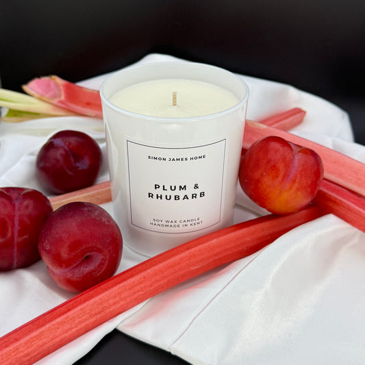 Plum & Rhubarb Handmade Soy Wax Candle - Simon James Home