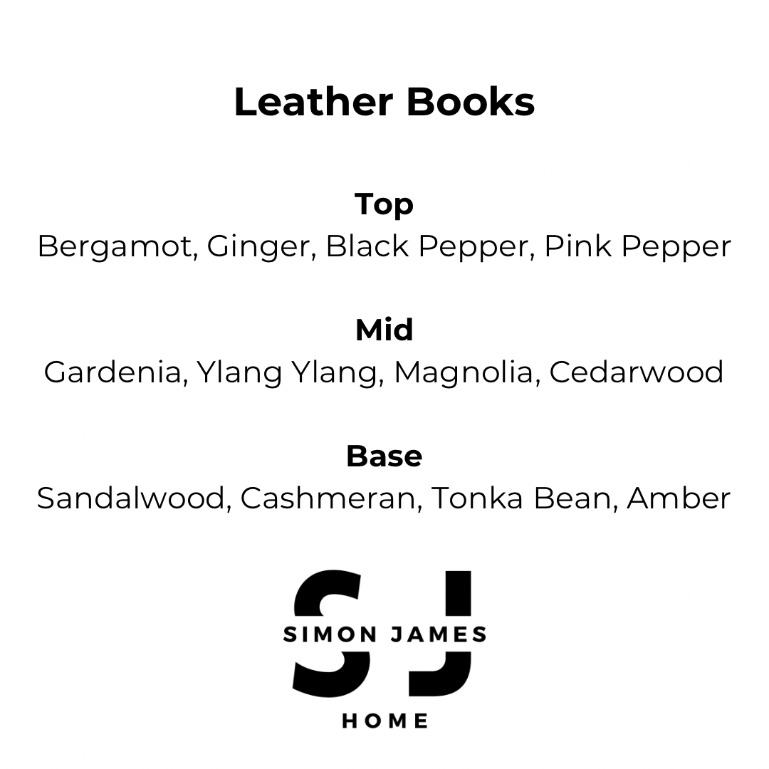 Book candles - Leather Books Handmade Soy Wax Candle by Simon James Home