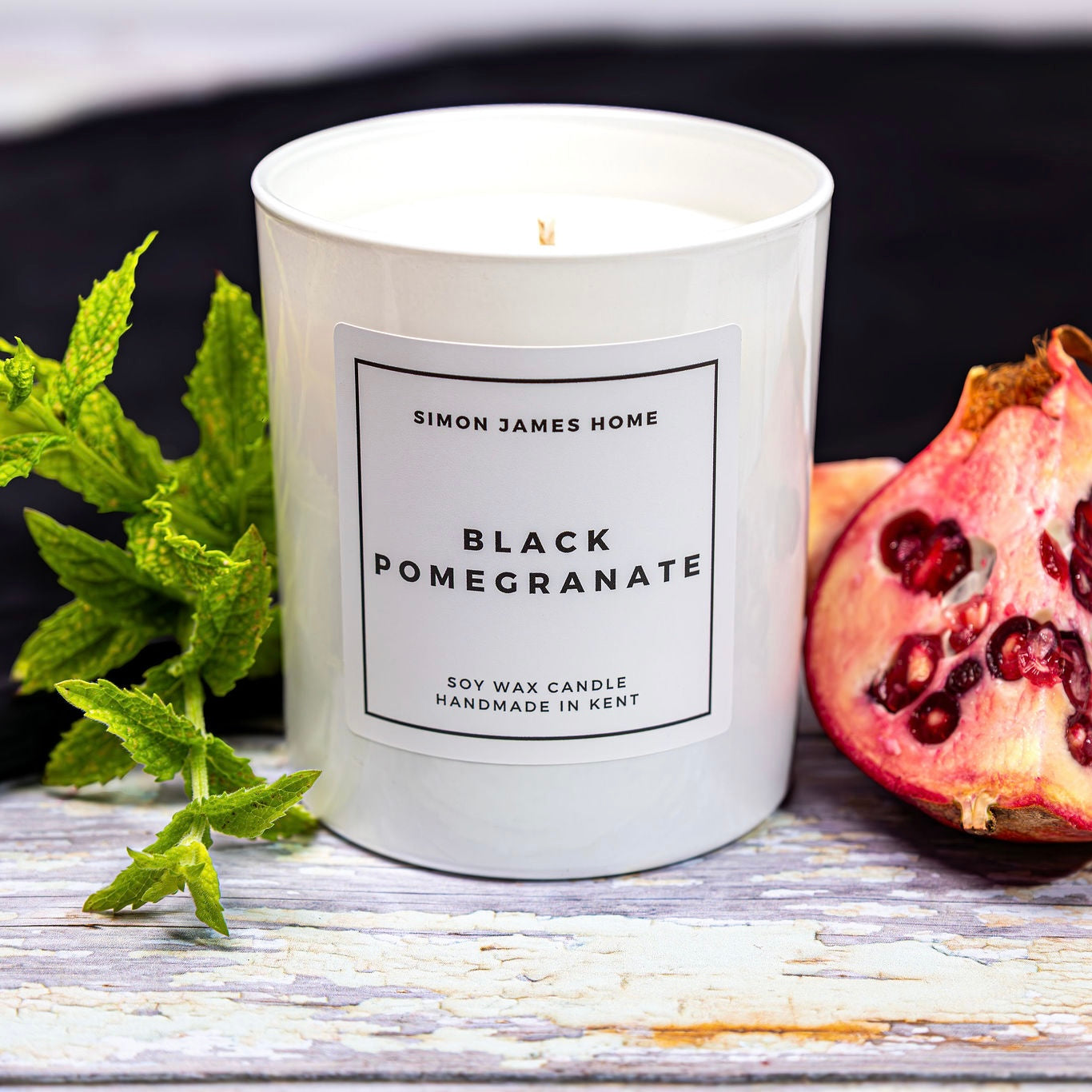 Black Pomegranate Handmade Soy Wax Candle - Simon James Home
