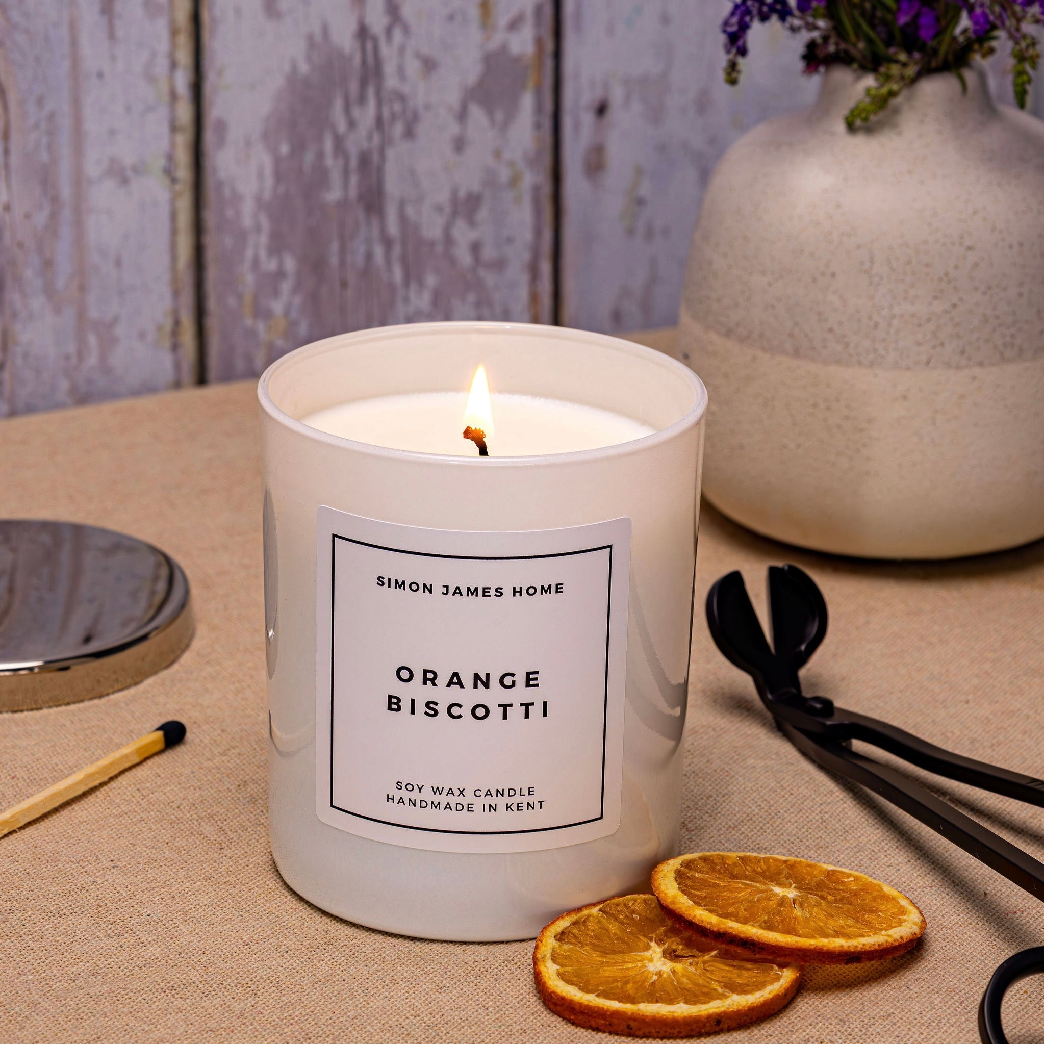 Orange Biscotti Handmade Soy Wax Candle - Simon James Home