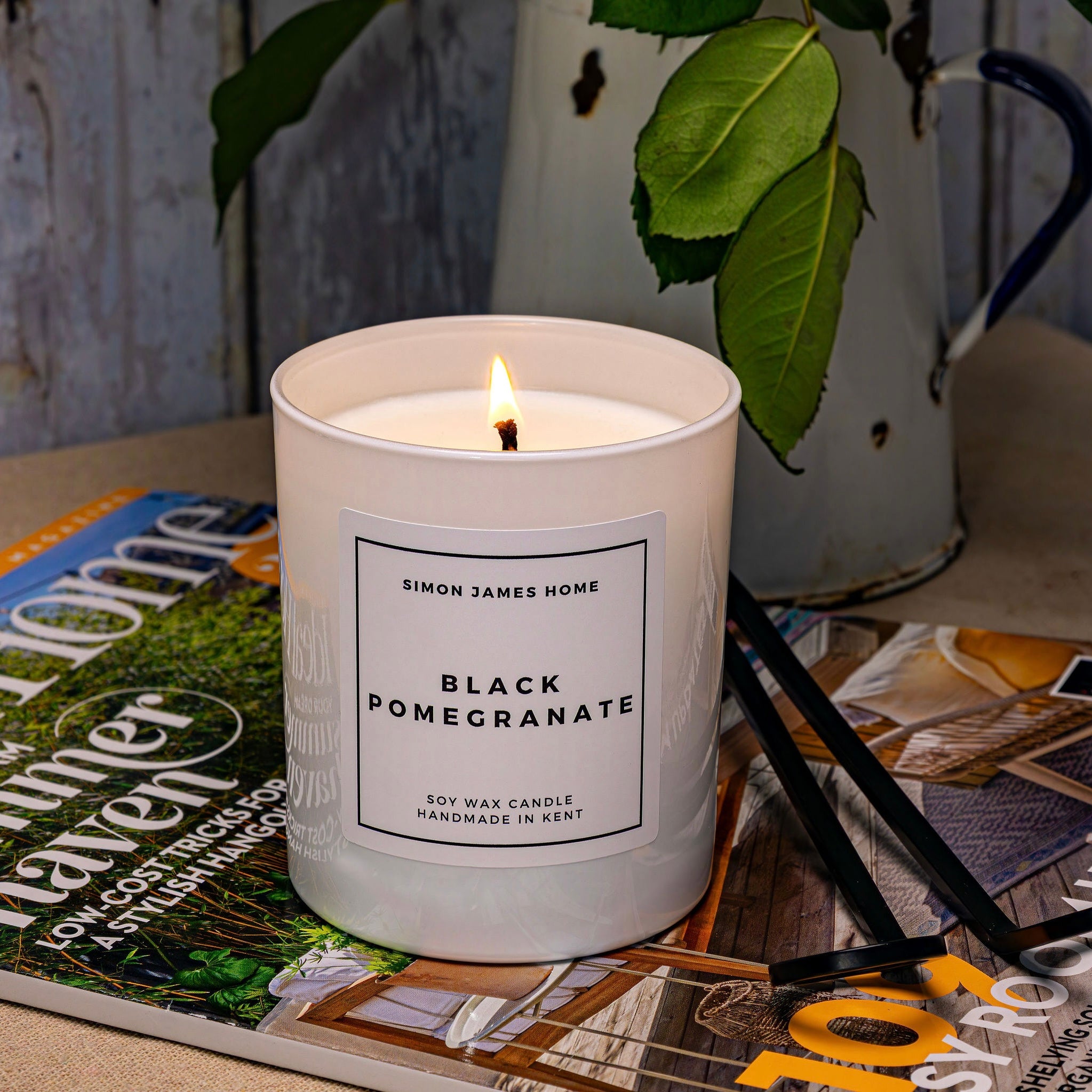 Black Pomegranate Handmade Soy Wax Candle - Simon James Home