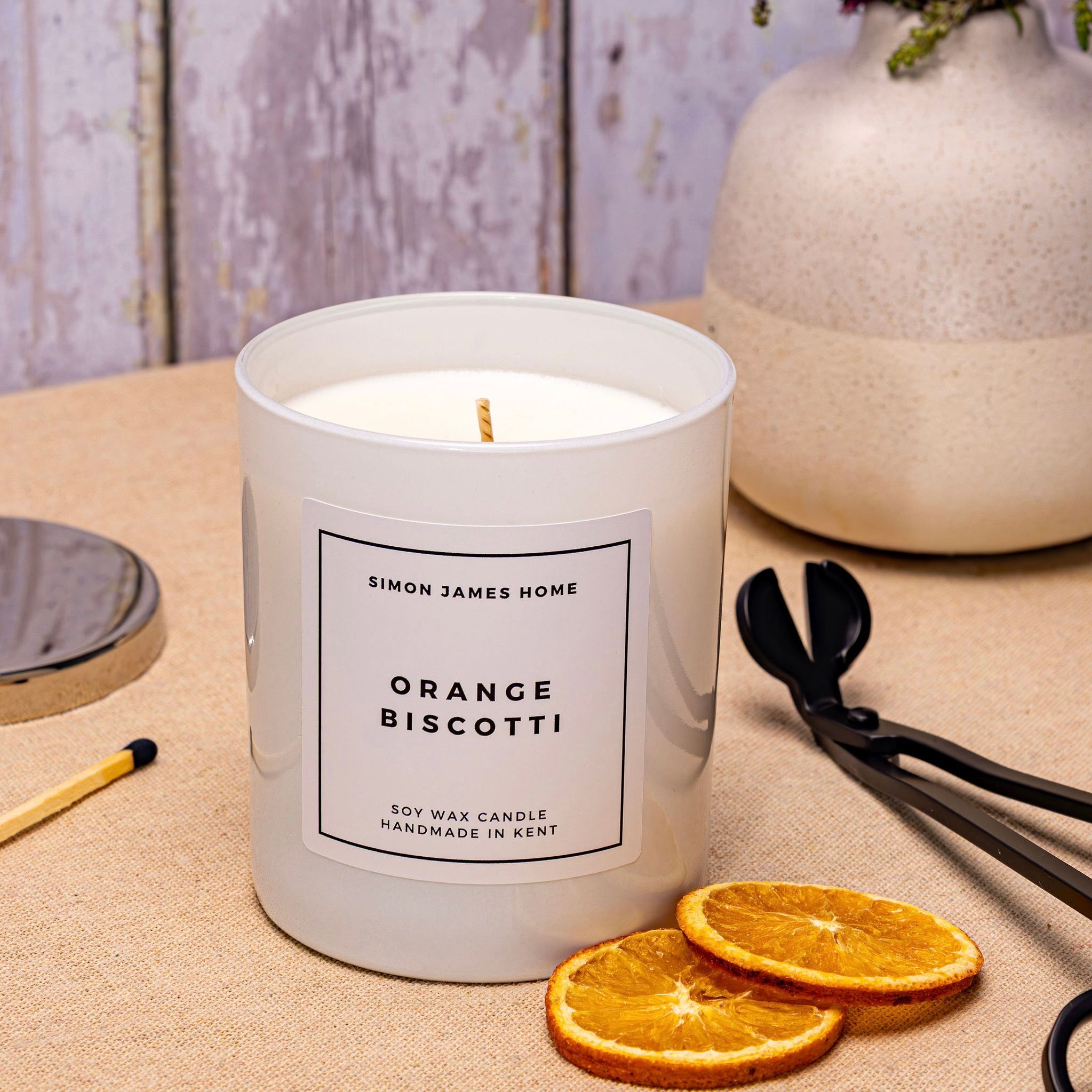 Orange Biscotti Candle - Handmade Soy Wax | Simon James Home