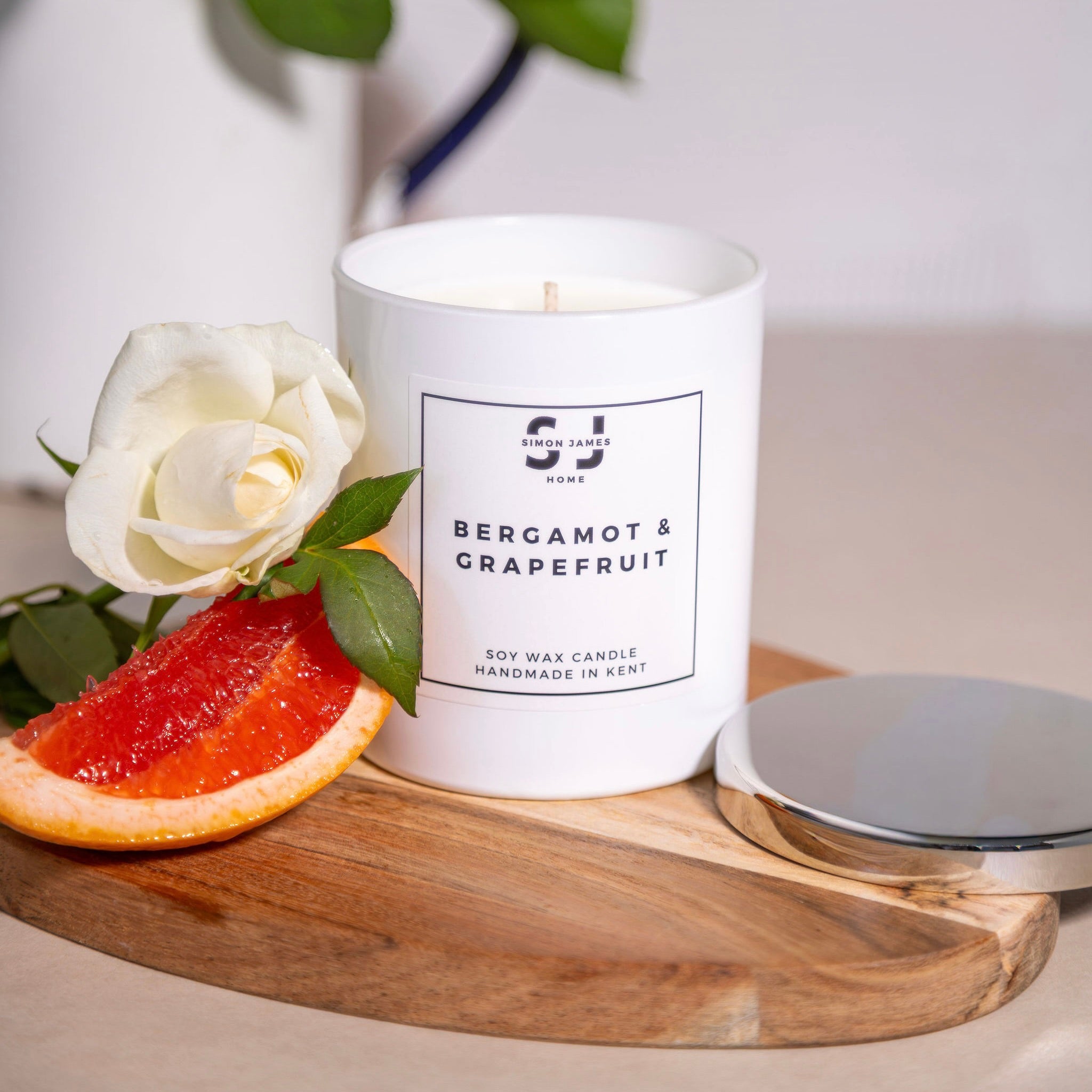 Bergamot & Grapefruit Candle - Luxury Soy Wax - Simon James Home