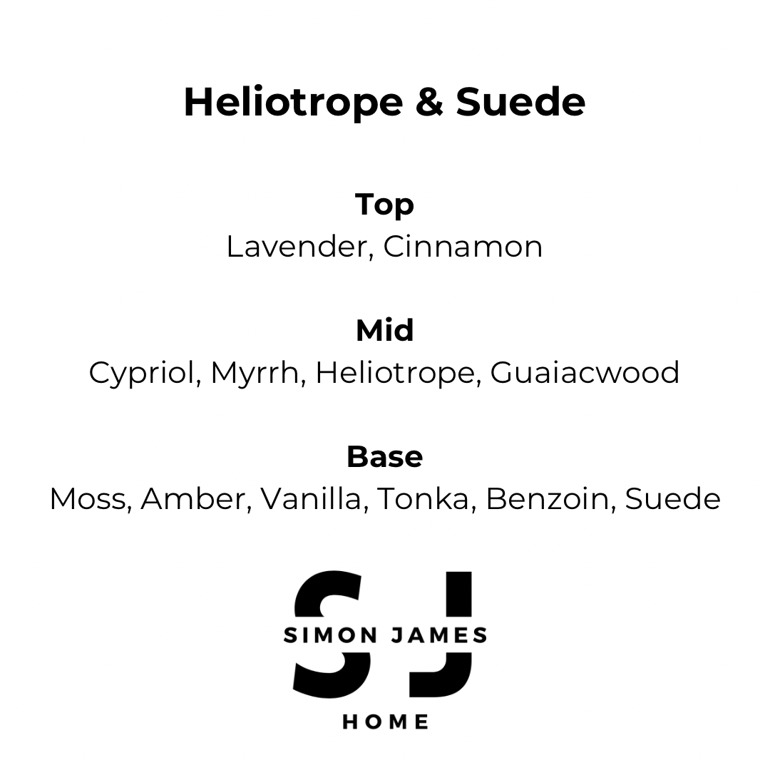 Heliotrope & Suede Handmade Soy Wax Candle - Simon James Home