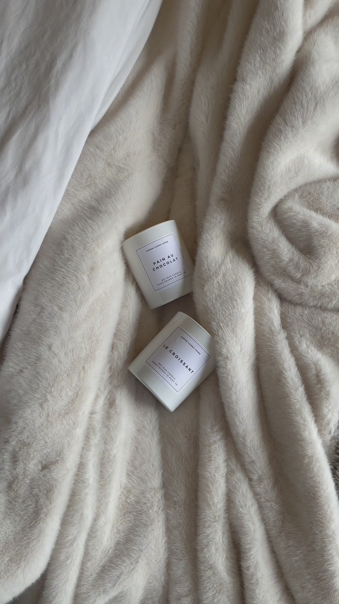 Croissant candle and Pain au Chocolat candle video - Simon James Home